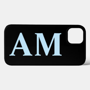 Modern Snyggt Blue Black Monogram Initialer