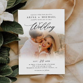 Modern Snyggt Boho Bröllop Photo Inbjudningar