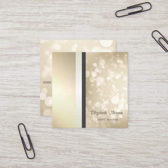 Modern Snyggt Bokeh Geometric,Stripe Fyrkantigt Visitkort (Fram/Back In Situ)