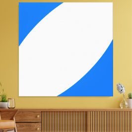 Modern Snyggt Bright White Nautical Blue Kurvor Canvastryck