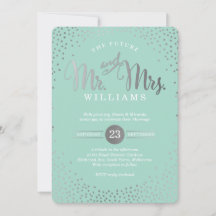 MODERN SNYGGT BRÖLLOP mini silver confietti mint