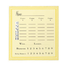 Modern Snyggt Bunco Score Pad