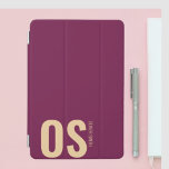 Modern Snyggt Burgundy Monogram Initial Feminine iPad Mini Skydd<br><div class="desc">Det här skyddet är designat för att skydda din iPad från damm och repor. Den är tillverkad av material av hög kvalitet och är tunn och lätt för enkel bärbarhet. Täcket har en contemporarys burgundi-monogramdesign och en elastisk bandförslutning för att behålla den säker.</div>