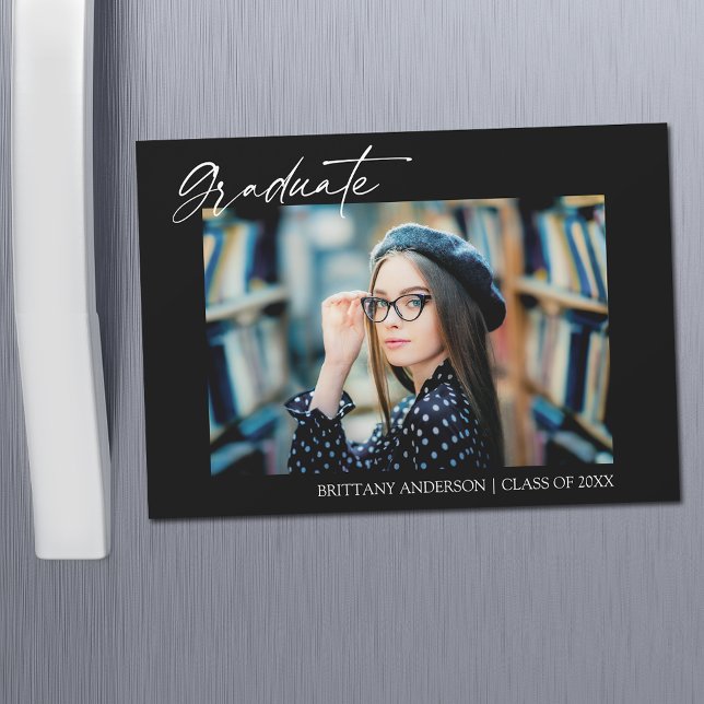 Modern Snyggt Calligraphy Studenten Magnet Card (Customize to change your personalized text size or text style.)