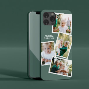 Modern snyggt chic för flera fotofamiljers grönt