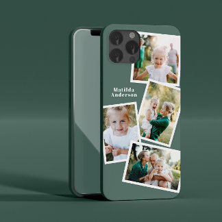 Modern snyggt chic för flera fotofamiljers grönt