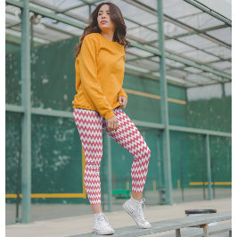 Modern Snyggt Chic Hipster Mode Rosa Geometric Leggings