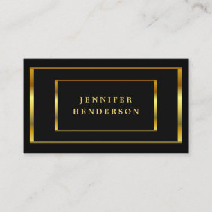 Modern snyggt chic svart och guld professionell bu visitkort