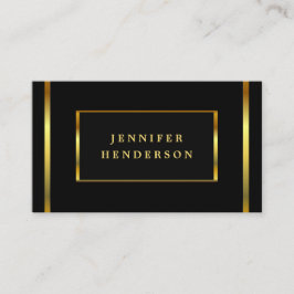 Modern snyggt chic svart och guld professionell bu visitkort