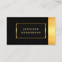 Modern snyggt chic svart och guld professionell visitkort