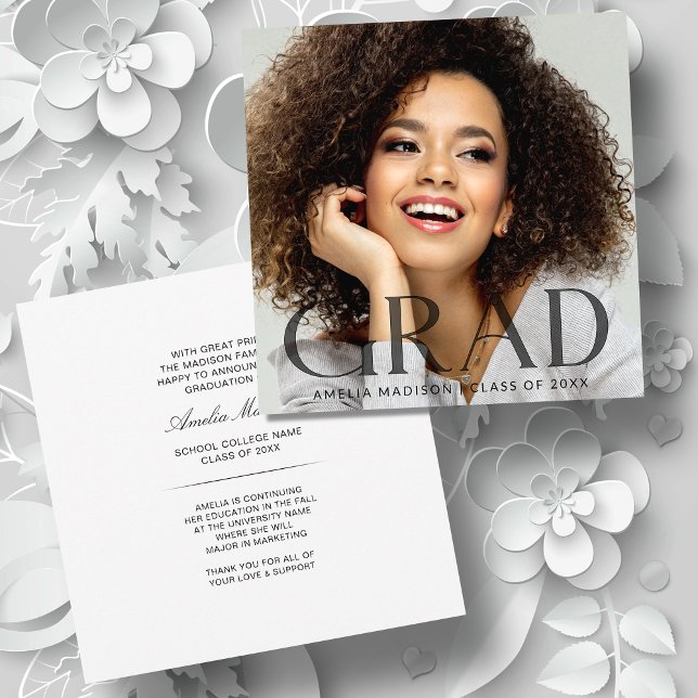 Modern Snyggt Classy Transparent text Grad Photo Meddelande (Skapare uppladdad)