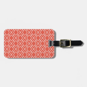 Modern Snyggt Coral Rosa Diamond Mönster Bagagebricka