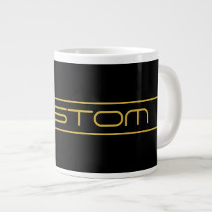 Modern Snyggt Editable Guld Text & Line Rand Jumbo Mugg