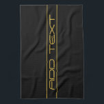 Modern Snyggt Editable Guld Text & Line Rand Kökshandduk<br><div class="desc">Redigerbar modern design,  anpassa som du vill!</div>