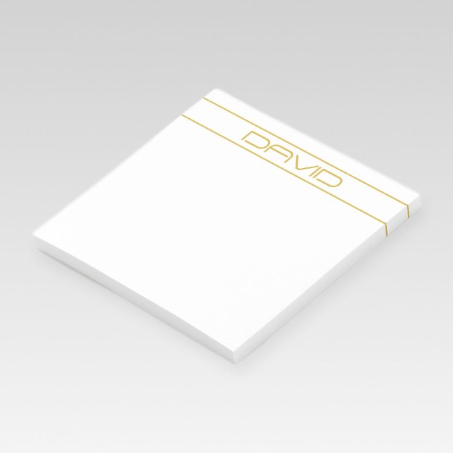 Modern Snyggt Editable Guld Text & Line Rand Post-it Block (Skapare uppladdad)