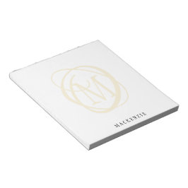 Modern Snyggt Elegant Guld Monogram Namn Anteckningsblock