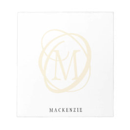Modern Snyggt Elegant Guld Monogram Namn Anteckningsblock