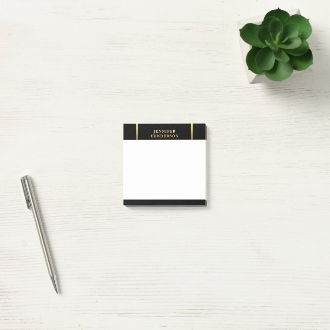 Modern snyggt elegant svart och guld professionell post-it block (Kontor)