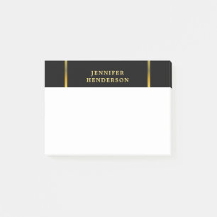 Modern snyggt elegant svart och guld professionell post-it block