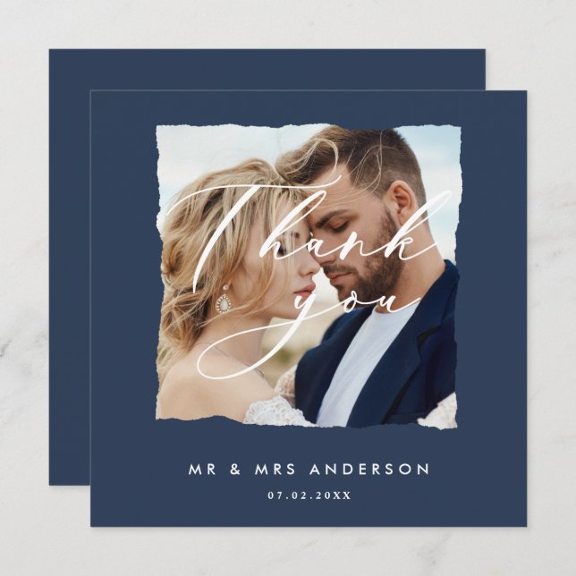 Modern snyggt elegant  typografi bröllop meddelande (Fram/baksida)