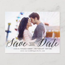 Modern Snyggt - enkelt skriptfoto Spara datum Meddelande Vykort