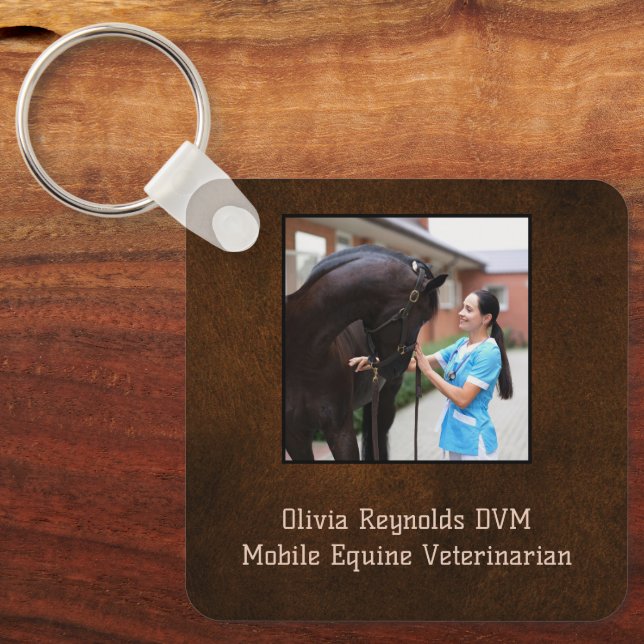 Modern Snyggt Equine Veterinarian Marketing Nyckelring (Framsida)