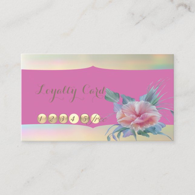 Modern Snyggt,Flower Loyalty Card Lojalitetskort (Framsida)