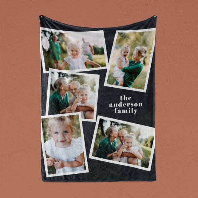 Modern snyggt för flera fotofamiljers heminkräktar fleecefilt (Skapare uppladdad)