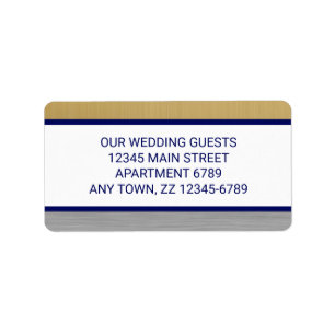 Modern Snyggt för marinblå Bröllop skriver ut din Adressetikett