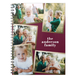 Modern snyggt för multifotofamilj i guld anteckningsbok