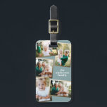 Modern snyggt för multifotofamilj i guld bagagebricka<br><div class="desc">Modern elegant för snyggt av multifotofamilj i guld. Idealisk tänkbar födelsedag,  Mors dag,  Fars dag eller juldagspresent.</div>