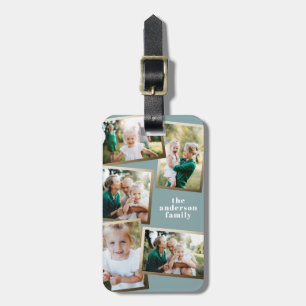 Modern snyggt för multifotofamilj i guld bagagebricka