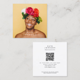 Modern Snyggt-Fullt för Trendig - foto QR-kod Fyrkantigt Visitkort