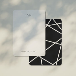 Modern Snyggt Geometric Linjer Monogram Stationery Anteckningskort