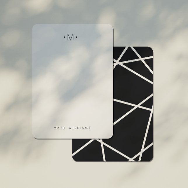 Modern Snyggt Geometric Linjer Monogram Stationery Anteckningskort (Skapare uppladdad)