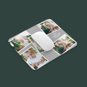 Modern snyggt grått för multifotofamiljens hemdeka musmatta