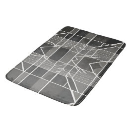 Modern Snyggt Grått Geometric Mönster Badrumsmatta