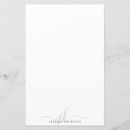 Modern Snyggt Grått Monogram Initialer minimal