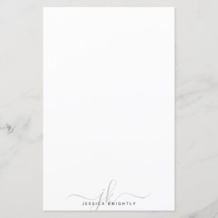 Modern Snyggt Grått Monogram Initialer minimal
