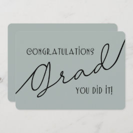 Modern Snyggt Grattis Grad Grått och Black