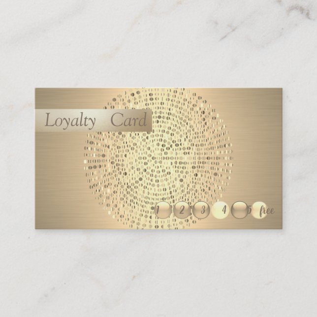 Modern Snyggt Guld Confetti Loyalty Card Lojalitetskort (Framsida)