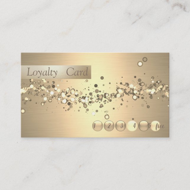 Modern Snyggt Guld Confetti Loyalty Card Lojalitetskort (Framsida)