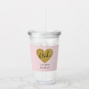 Modern Snyggt Guld Heart Personlig Bride Take Away Mugg