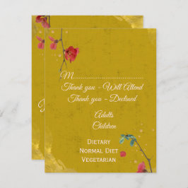 Modern Snyggt Guld och Röd OSA Kort