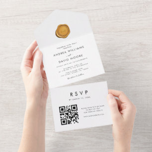 Modern Snyggt Guld Vax säl QR-kod OSA Bröllop