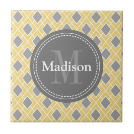 Modern Snyggt Gult Grått Diamond Mönster Kakelplatta