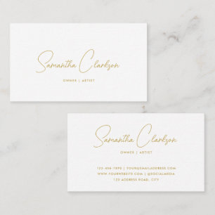 Modern Snyggt Hand-Lettered Guld-skript Visitkort