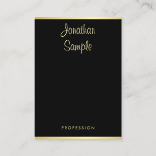 Modern Snyggt Hand Script Namn Black Guld Trendig Visitkort