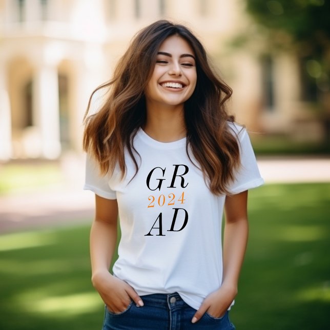 Modern Snyggt, högre Studenten T Shirt (Modern Grad Class Of 2024 Senior Graduation T-Shirt)