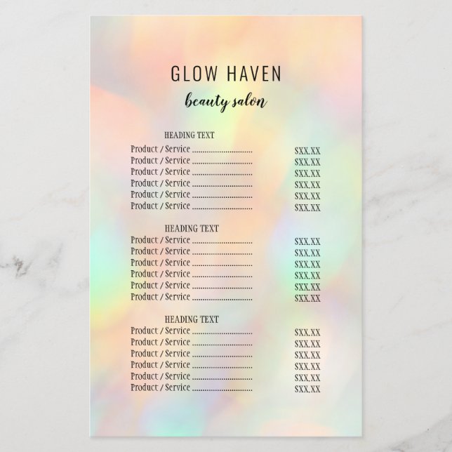 Modern Snyggt HoloGraph Beauty Salon Flygblad (Framsidan)